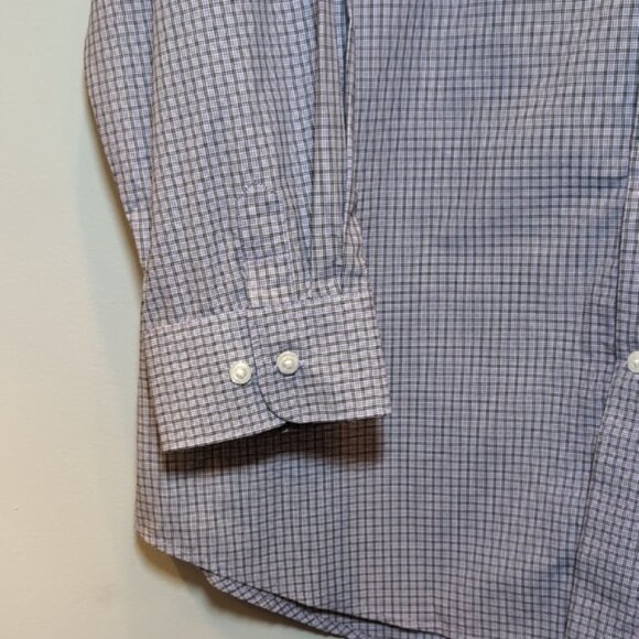 Perry Ellis Checkered Men's Shirt Button Down Long Sleeve Purple Plaid Size XXL - Picture 6 of 10